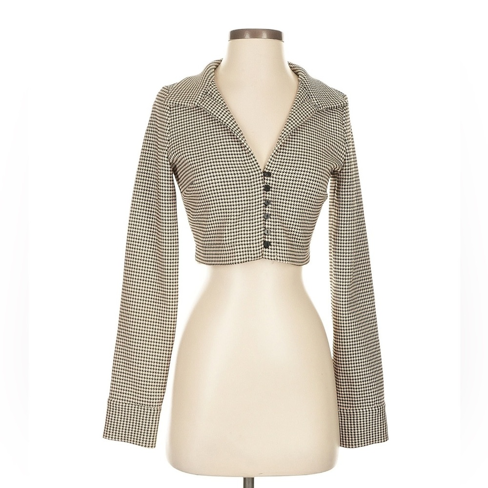 NWOT Zara houndstooth crop blazer